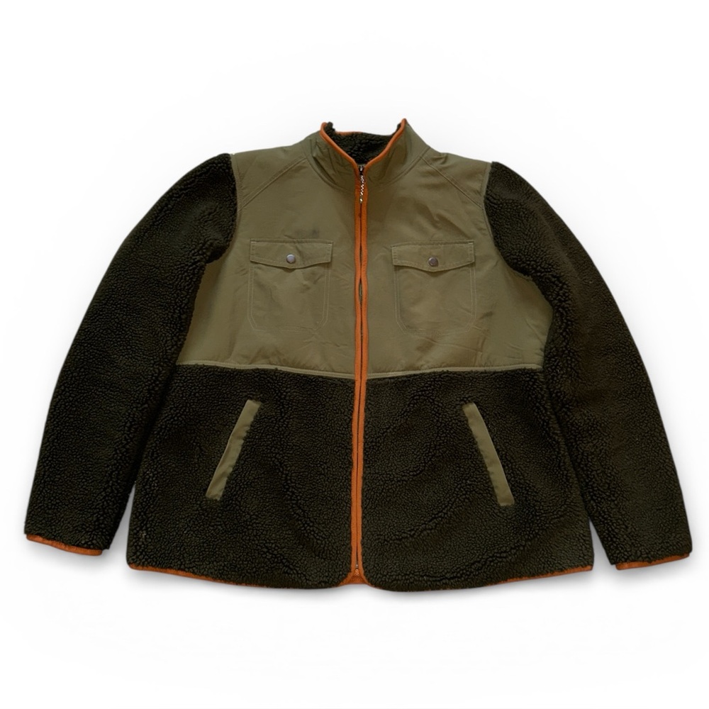 Duluth Trading Co. Sherpa Women's Army Green Full Zip Jacket Size XXL Pockets